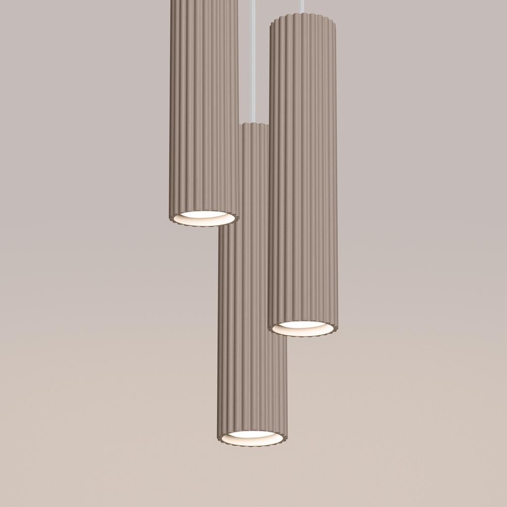 Carbon 3P taupe pendant lamp