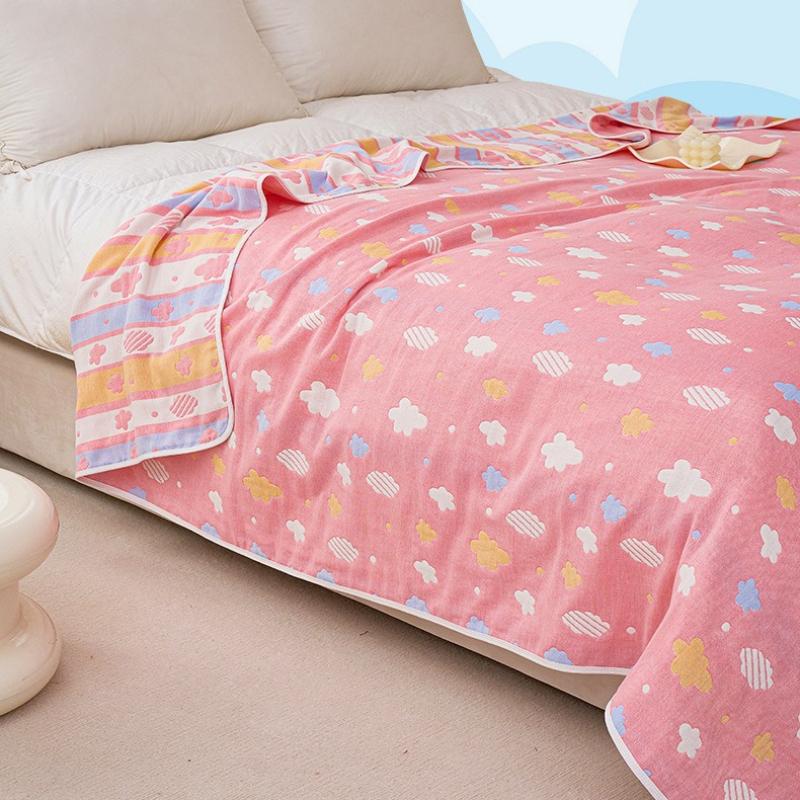 Six-layer Cotton Gauze Towel Quilt Single Double Throw Blanket Couch Autumn Winter Cover Quilt Kindergarten Kids Napping Small Cover Blanket