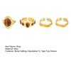 4Pcs/Set Finger Ring Set, Tiger Eye Stone Finger Ring Set, Adjustable Opening Stacking Rings for Women, Jewelry Gift