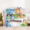 Bluey's Soccer Fun Customize Text Blanket Multi-purpose Personalized Blanket Soft & Cozy Perfect for Livingroom Chair Office Seaside for All Occasions