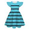 Europäisches und Amerikanisches Feifei-Ärmel Prinzessinnenkleid Farbe Peripherie 3D Digitaldruck Kinder-Milchseidekleid