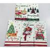 5pcs Christmas Kitchen Towel Set - Super Absorbent Microfiber Holiday Dish Cloths with Red & Green Plaid,Snowmen,Gingerbread Men