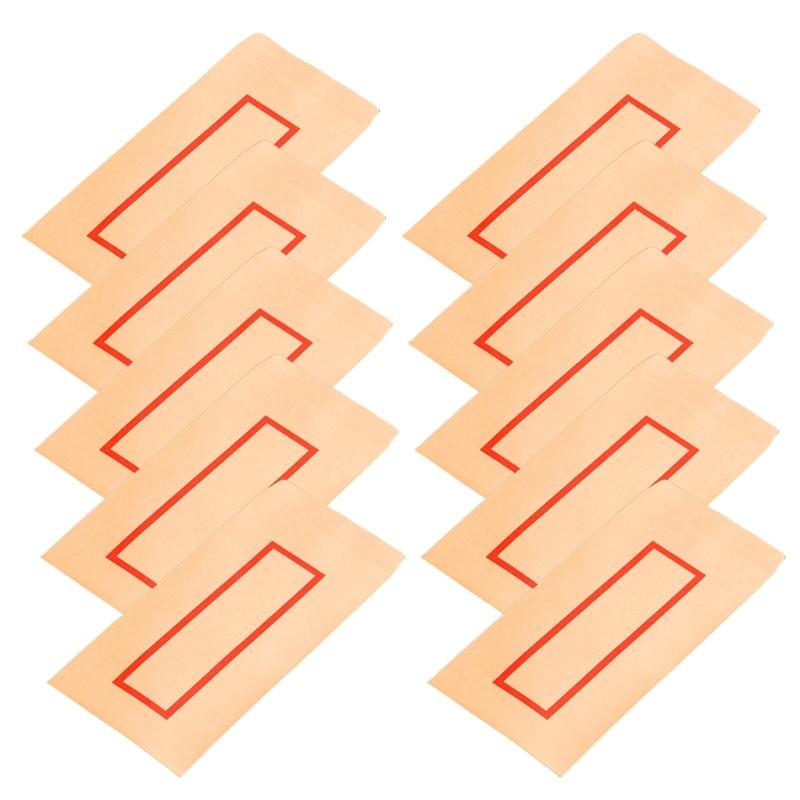 

10 Pieces Business Envelopes Chinese Styles Envelopes with Frame Retro Envelopes Paper Envelopes for Office 1