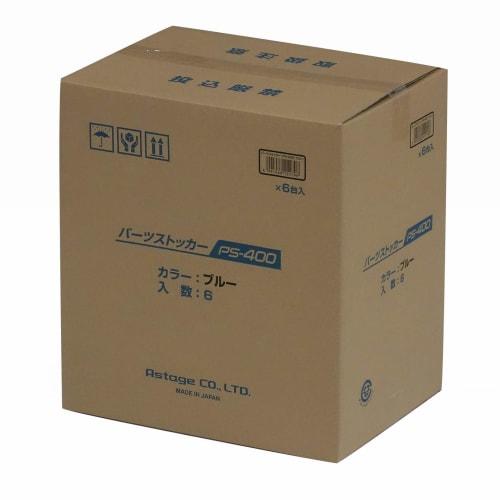 JEJ Astage PS-400 Storage Box, Parts Stocker, Blue, 29cm Deep X 7.8cm High X 40.5cm Wide, Set of 6, Made In Japan
