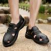 Summer Closed Toe Leather Sandals for Men New Outdoor Non-slip Leisure Beach Shoes Fashion Breathable Light Men's Wedge Sandals