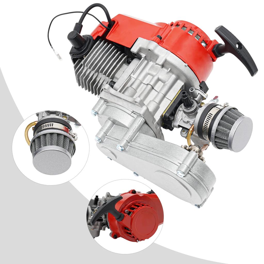 49CC 50CC 2 Stroke Powerful Single Cylinder Engine Motor Pull Rope Start Electronic Ignition for Pocket Bike Mini Dirt Bike ATV