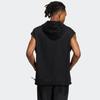 adidas Felpa con cappuccio e zip senza maniche da uomo Top Nero HY4626