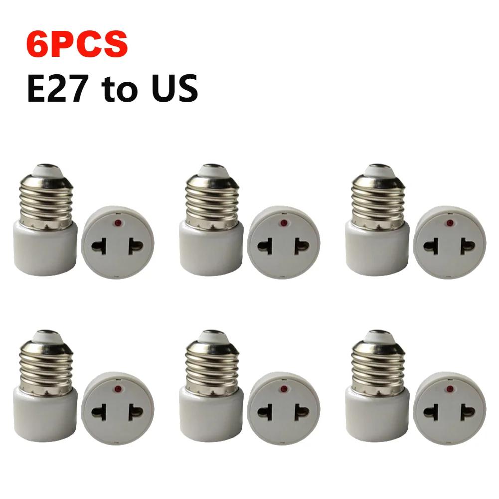 10-1PCS E27 to EU US Converter Lamp Socket Light Holder LED Bulb Lighting Outlet Plug E27 EU US Plug Socket Accessories