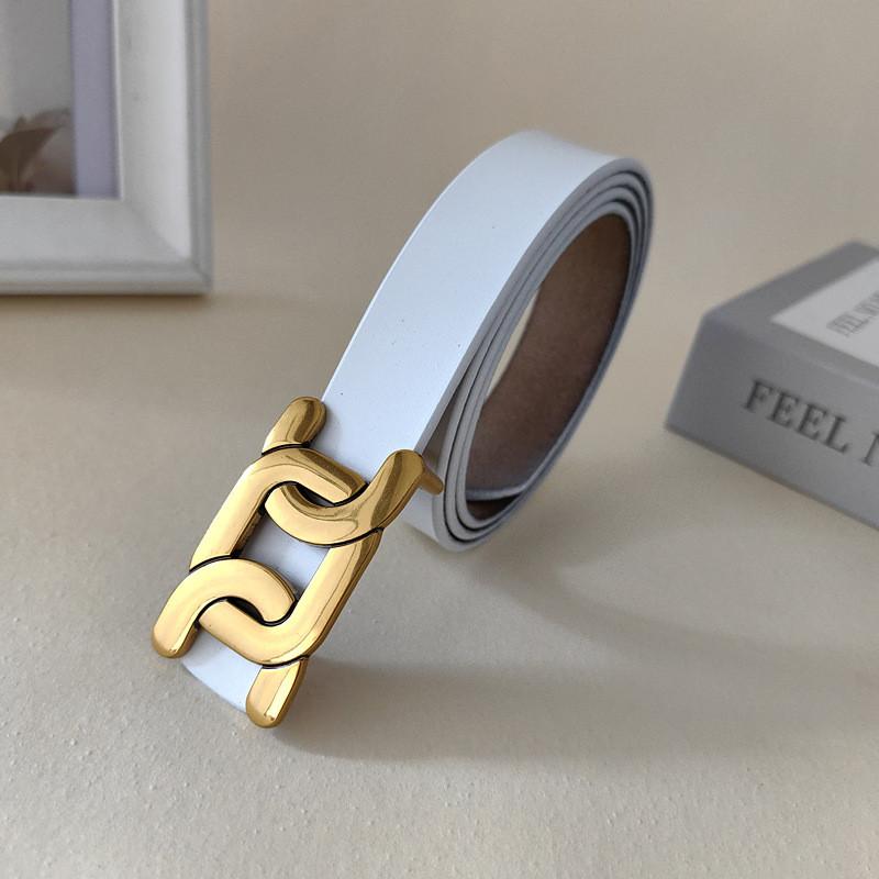 Leather Womens Belt With Auto Buckle And Fashionable Coating For Jeans And Pants