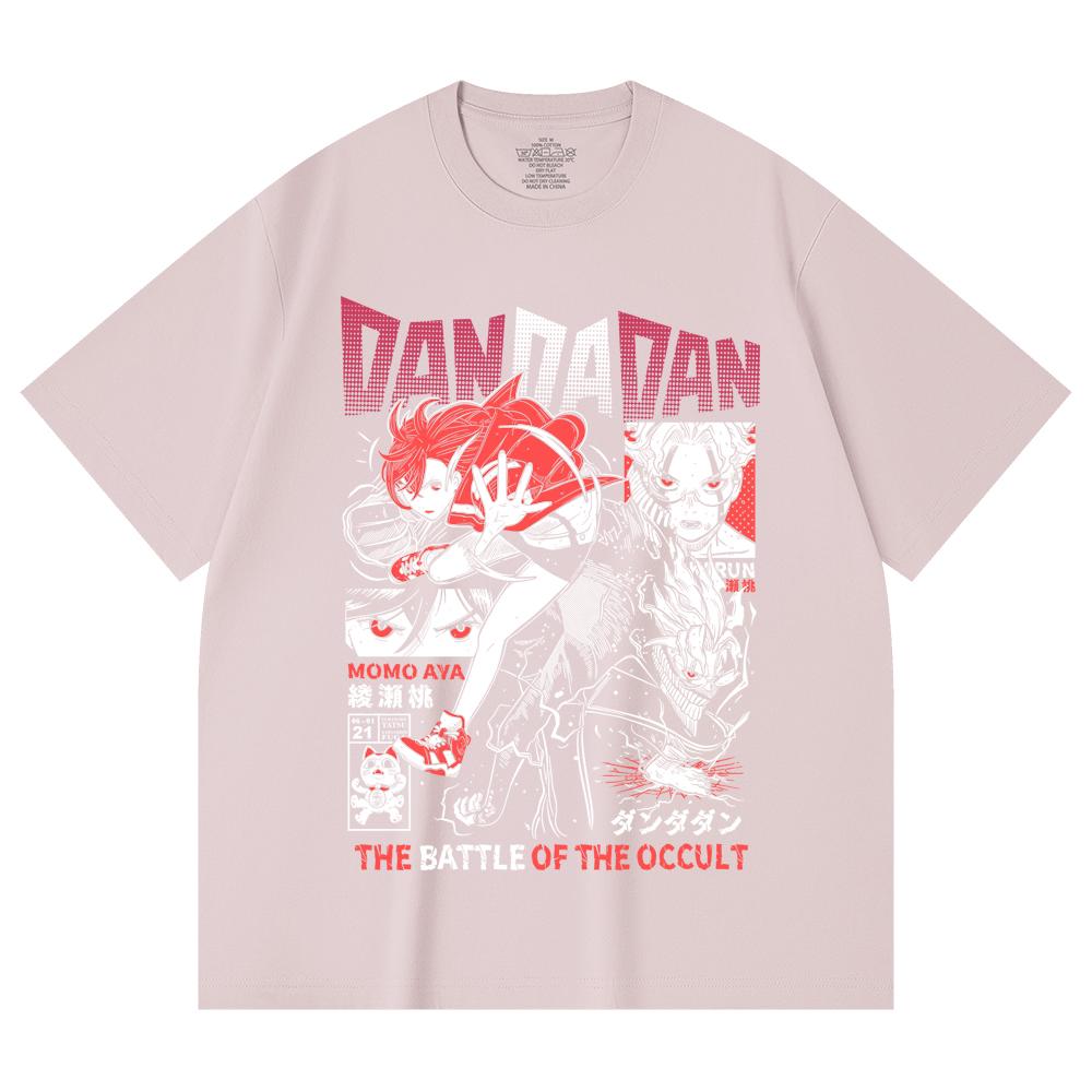 230 Gsm 100% Cotton DanDaDan V4 Occult Battle Print Unisex Heavy Cotton T Shirt