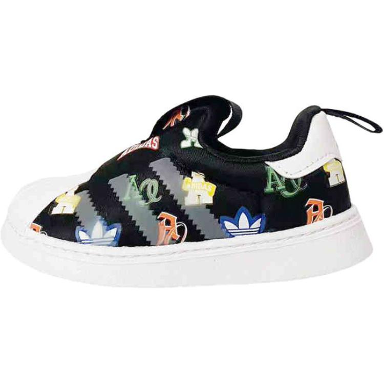Adidas Originals Superstar 360 I Fashion Classic Anti-Kick Shock Absorbing Durable Breathable Low-Top Walking Shoes Baby Shoes Black JS0684