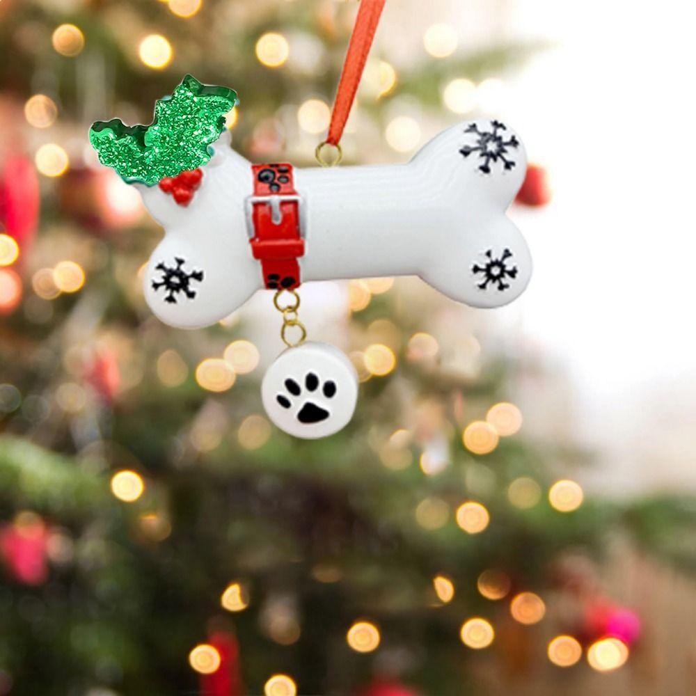 Decorative Christmas Tree Hanging Pendant Dog Bone Shape Dog Bone Car Pendant New Year