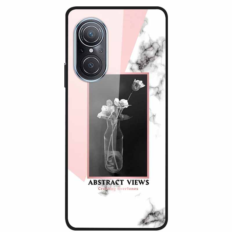 For Huawei Nova 9 10 Case Marble Tempered Glass Cover Hard Back Case For Huawei Nova9 10 SE Capa Nova10 Shockproof Funda Coque