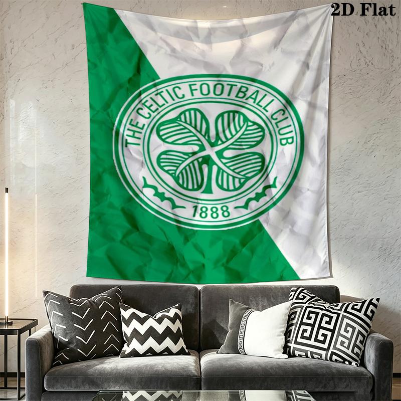 Celtic Football Club Wall Tapestry Aesthetic Wall Hanging Printed Fabric Blanket Decorative Tapestries for Bedroom Living Room Home Decor