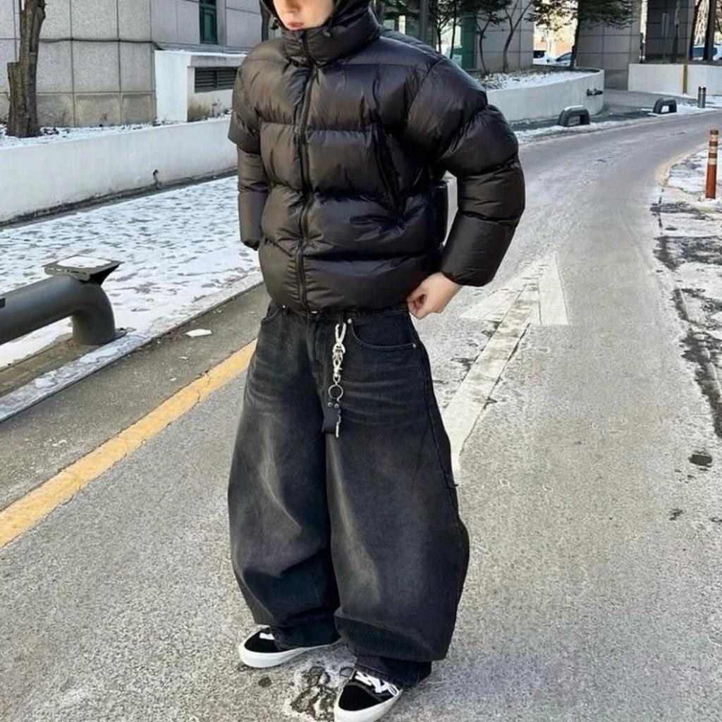RogueWave American Y2K New Baggy Wide Leg Black Jeans Overszied Men Street Casual Joker Denim Pants Couple Jeans Retro Streetwear