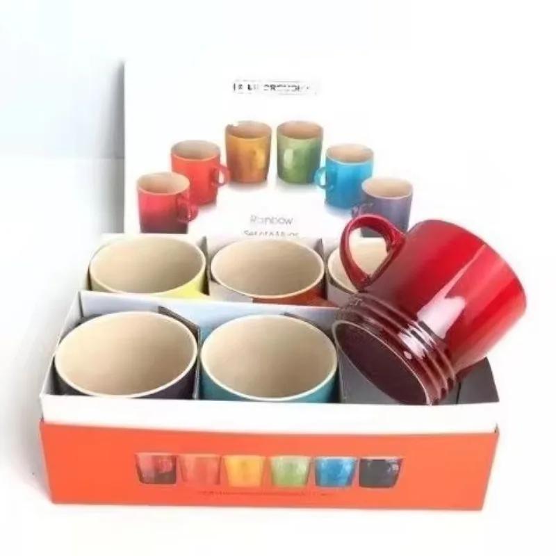 Cană cu Culoare Gradient Cănă Creativă pentru Lapte Cafea Ceașcă pentru Mic Dejun Birou Acasă Ceașcă de Ceai Coreeană pentru Cadourile Iubitorilor Articole pentru Băut