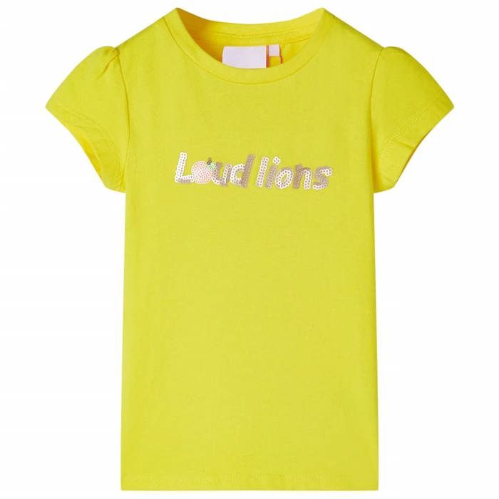T-shirt enfant à manches courtes jaune vif 92/104/116/128/140
