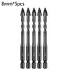 5pcs Four-Flute Eccentric Drill Bits Drilling Tool Glass Tile Punching Tool Hardness Triangle Drill Bit For Glass/Tile/Wood