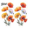 Waterproof Floral Window Clings 2Pcs Watercolor Flower Wall Stickers PVC Decals Peel And Stick DIY Murals for Home Art Decor Removable Orange Vinyl