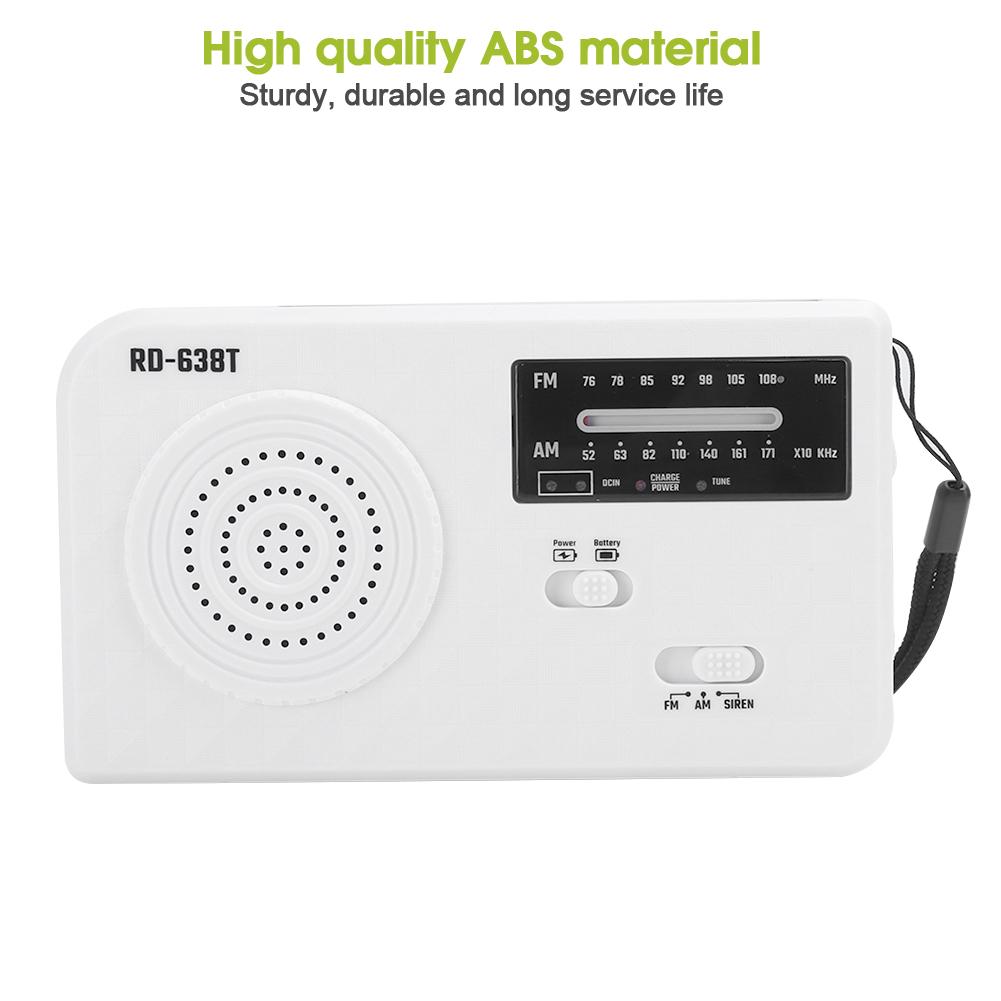 RD638 ABS Solar Energy Emergency Multifunction Hand Crank Radio Support FMCelsiusAM Function