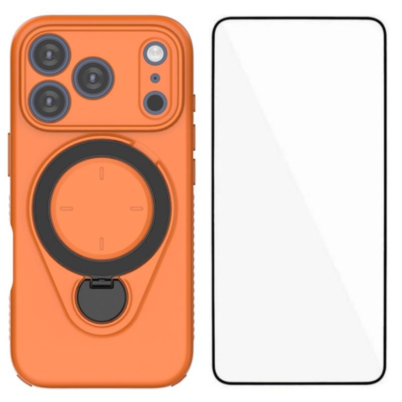 For iPhone 17 Pro Case with Tempered Glass WANLONFENG JH Series PC TPU Kickstand Phone Cover