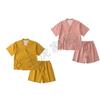 Set Pigiama in Cotone Stile Giapponese: Manica Lunga per Uomo e Donna, Pantaloni in Garza a Doppio Strato, Ideali per Coppie in Autunno.