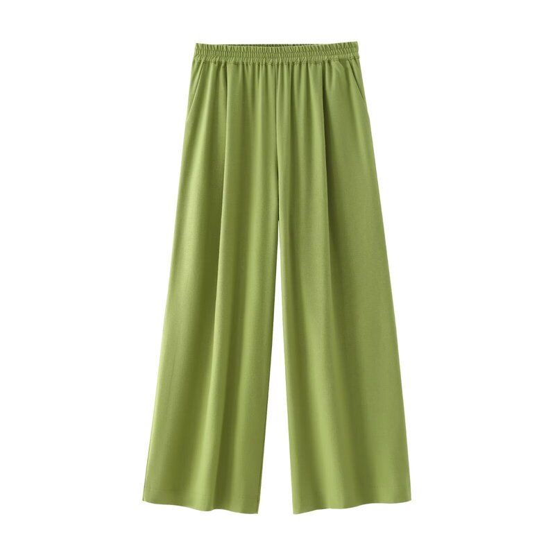 Fashion Style Fancy Shirt Casual Wide Leg Pants Linen