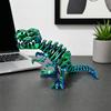 Desktop Dinosaur Ornament 3D Printed Figure, Movable Joints Smooth Opening Decoration, Flexible Figure Gradient Metallic Texture Mini Bone Accessories