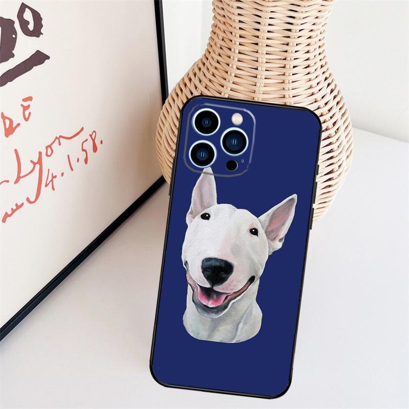 English Bull Terrier Dog Funda For iPhone 16 15 Pro 14 Pro Max Plus 11 13 12 Mini X XS XR Phone Case