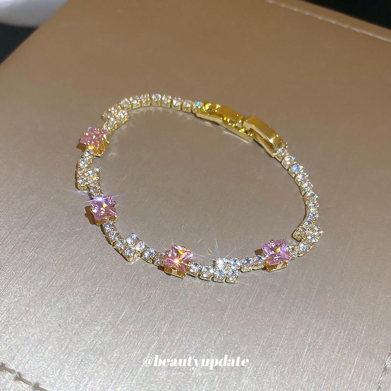 Electroplated Zircon Sun Love Bracelet Niche Sweet Versatile Bracelet Temperament Light Luxury High-end Jewelry Women