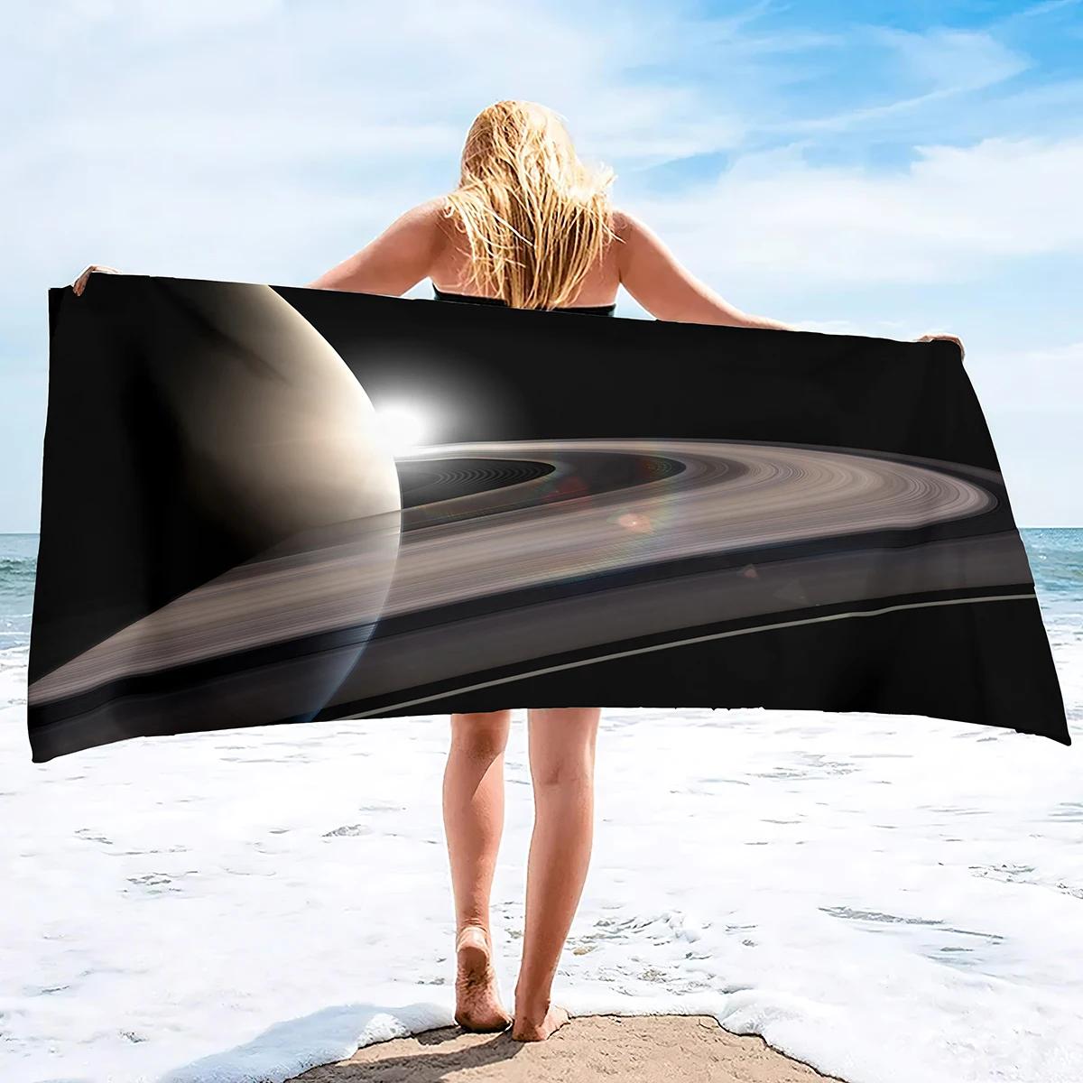 

1pc ocean element starfish pattern ultra-fine fiber beach towel, suitable for camping, beach, swimming essential beach towel W30*H60(CM)