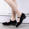 Scarpe Estive da Donna in Tessuto Traspirante con Tacco Basso Stile Vecchio Pechino, Suola Morbida Antiscivolo Nere Scarpe da Ballo & da Lavoro