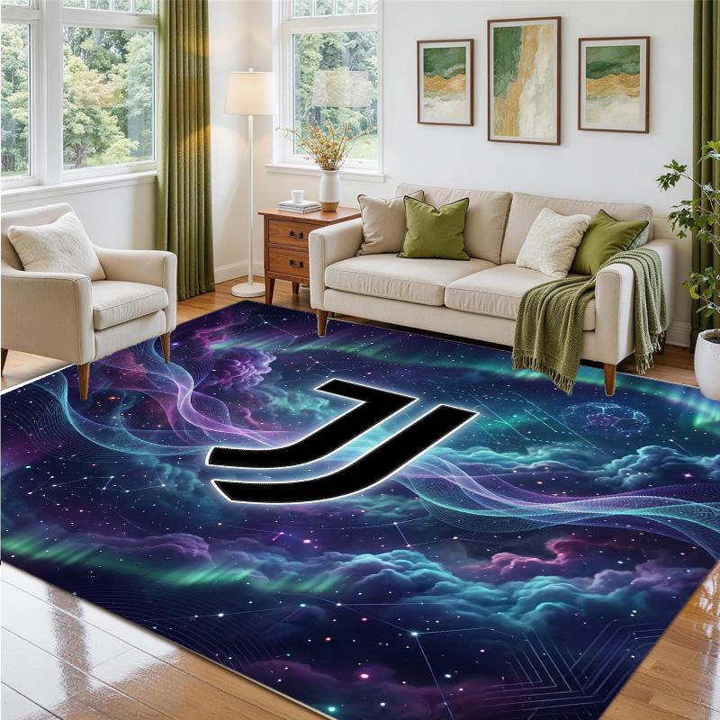 Juventus FC Design Crystal Velvet Rug Soft Decorative Mat for Bedroom Entrance
