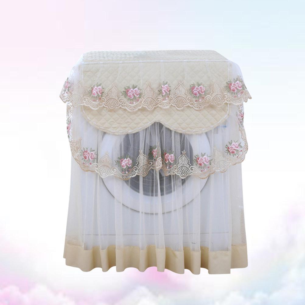 Automatic Washing Machine Cover Lace Ruffle Floral Printed Thickened Waterproof Dust Protector Universal Home Automatic Impeller