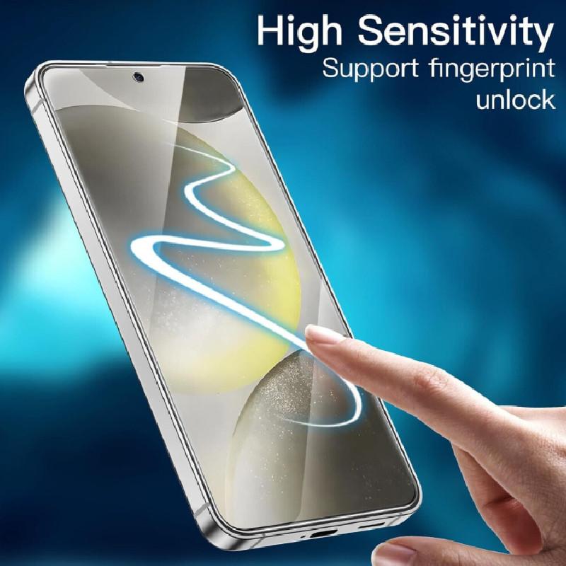 S25 For Galaxy Clear Back Case Cover And Tempered Glass Protector Screen