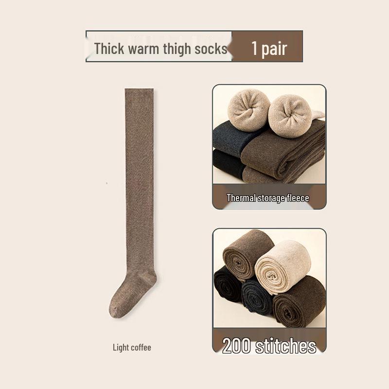 Warme Damen-Overknee-Socken, Anti-Rutsch, Hohe Kniebandage, Frottee, Herbst/Winter-Stil, Verlängerte Oberschenkellänge Regular Spring/Autumn Style gray