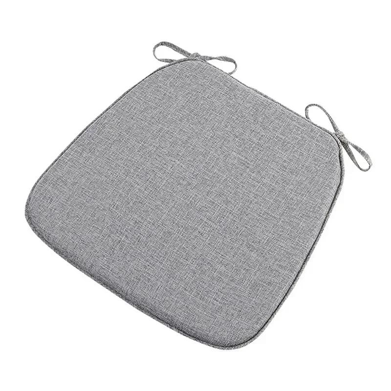 Modern Style Solid Color Cotton Linen Chair Cushion with Ties for Dining Chairs Kitchen Dining Chair Pad Cojines Decorativos