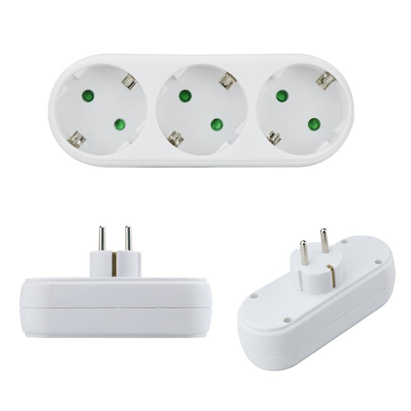 EU Power Socket European Standard Converter Extension Power Socket 2-Pin Plug Spain Germany AC Converter Adapter For Home Use
