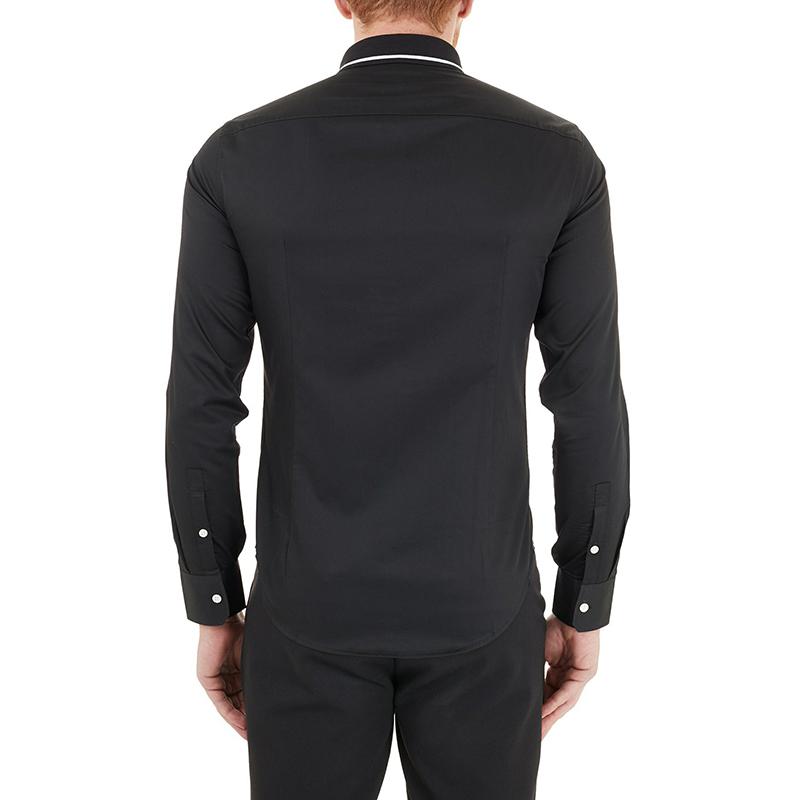 EMPORIO ARMANI Shirts Men's Black Square Collar Moderate 3K1CP8-1NXRZ-0999