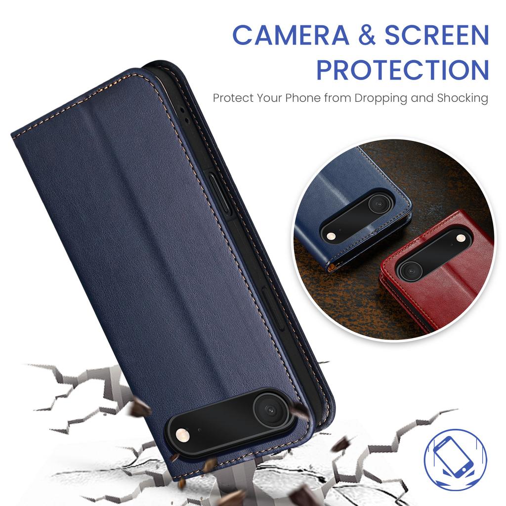 FIERRE SHANN For iPhone Air Case PU Leather Flip Stand Wallet Phone Cover