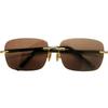 Crystal glasses, East China Sea light-colored stone glasses, frameless cut-edge brown sunglasses, driver's glasses, sunglasses retail