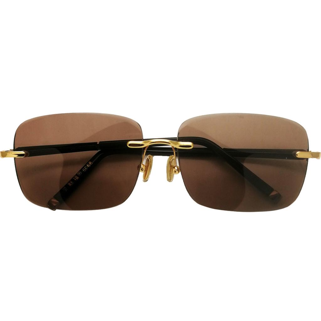 Crystal glasses, East China Sea light-colored stone glasses, frameless cut-edge brown sunglasses, driver's glasses, sunglasses retail