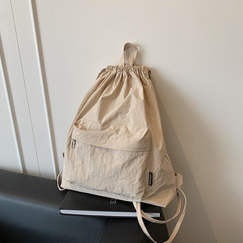 Leichter Rucksack mit großem Fassungsvermögen, Nylon-Kordelzugrucksack, Damen-Reisetasche