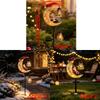 LED Glowing Christmas Moon Solar Stake Light Waterproof with Bell Xmas Garden Stake Lamp Solar Powered Hollow Lantern