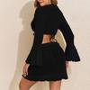 Women's Two-Piece Fashionable Sexy Bikini Set With Lace Long-Sleeve Cardigan,