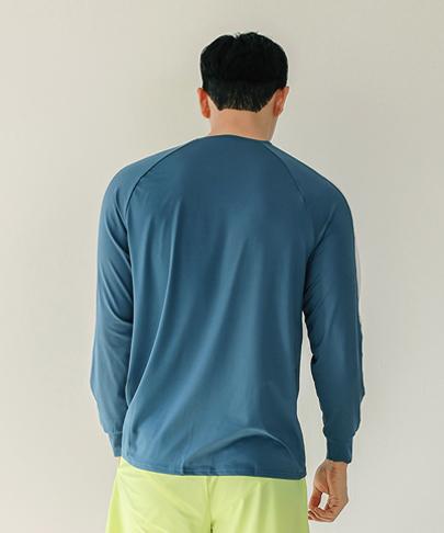 Tyubeuteuli Men'S Surfline Loose Fit Long Sleeve Rash Guard A509 Coral Blue
