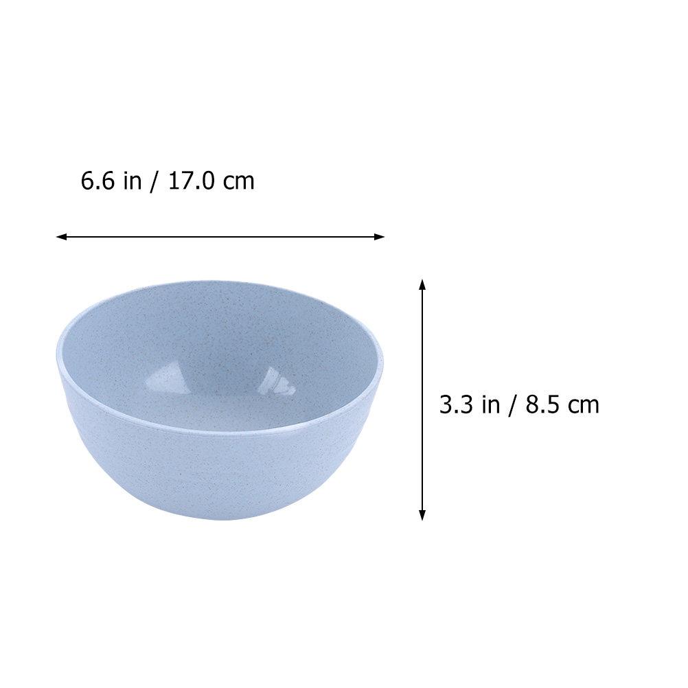 

4Pcs Wheat Straw Salad Bowl Set Large Capacity Thickened Plastic Food Serving Noodle Bowls Non Break Salad Bowl