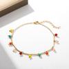 Bohemia Colorful Beads Tassel Anklet for Women Vintage Female Summer Beach Barefoot Bracelet On Leg Zircon Gift