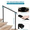 Metal Outdoor Step Handrails for 2-3 Steps - Black Porch & Deck Railing with Install Kit for Concrete/Patio