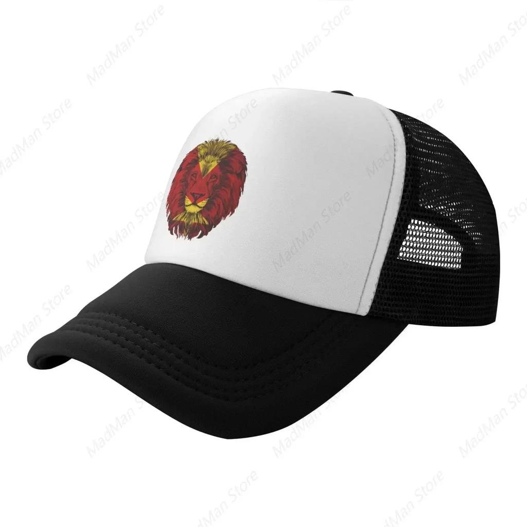 Puerto Rico Flag Lion Baseball Cap Trucker Hat for Unisex and Women Adjustable Outdoor Mesh Hat Black